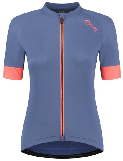 Damska koszulka rowerowa Rogelli MODESTA z krótkim rękawem, niebiesko-koralowa
